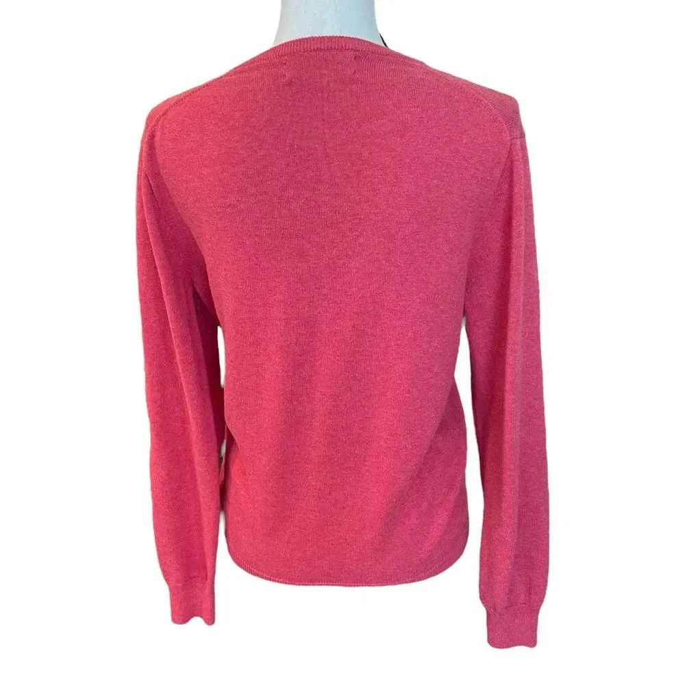 J.Crew Red Long Sleeve V-Neck Pullover Sweater Mens Small